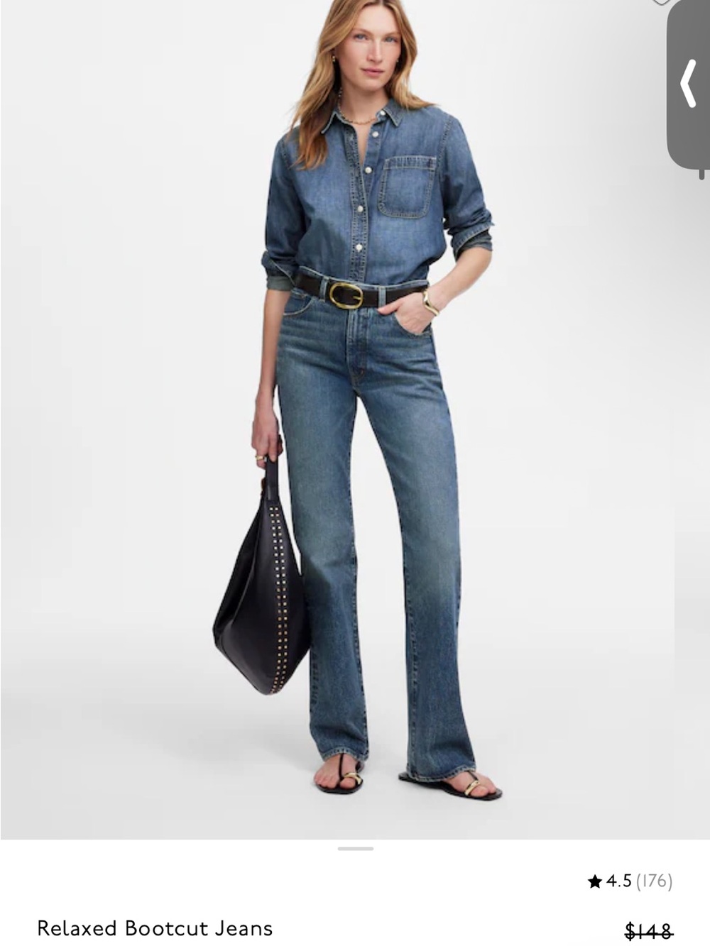 Madewell Relaxed Bootcut Women’s Jeans - Conchk Wash - Picture 3 of 3